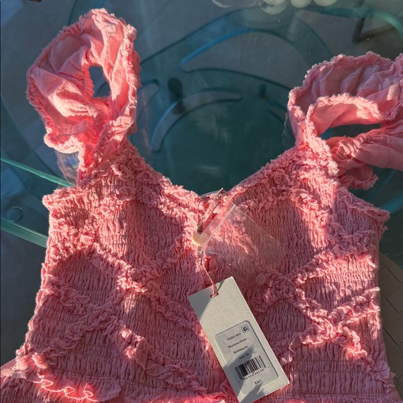 LoveShackFancy Pink Ruffled Mini Dress - Picture 3 of 4